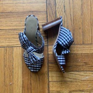 Ann Taylor Gingham Block Heel Sandal